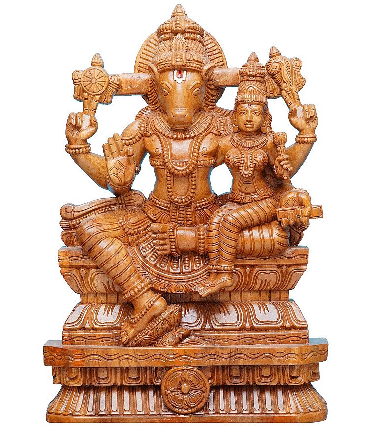 Lakshmi Hayagirivar Wooden Sculpture