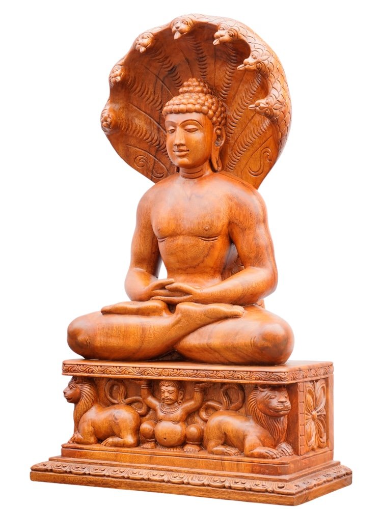 Lord Parshwanath Wooden Sculpture — view 4