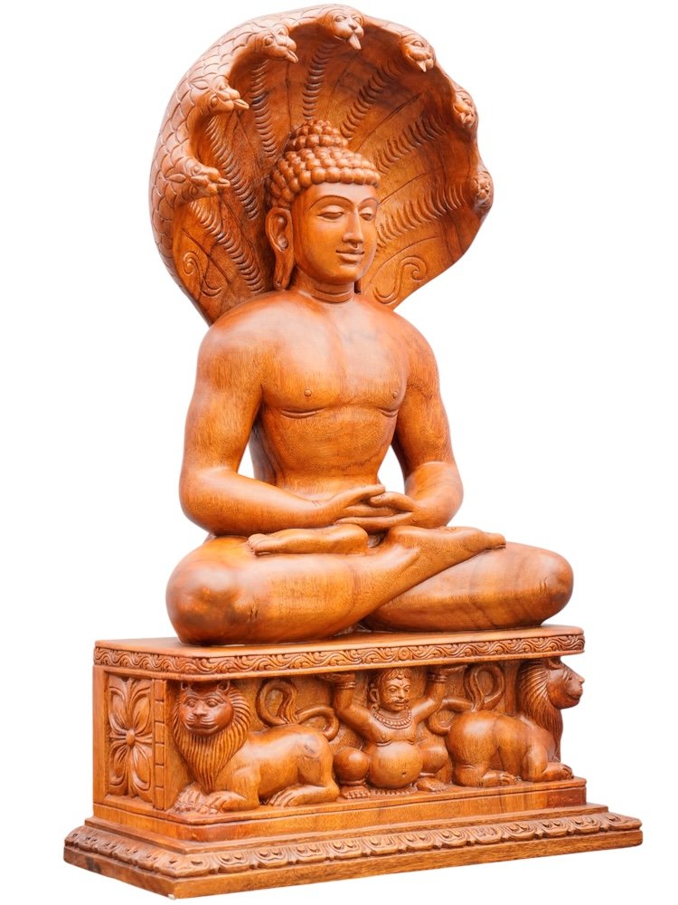 Lord Parshwanath Wooden Sculpture — view 3
