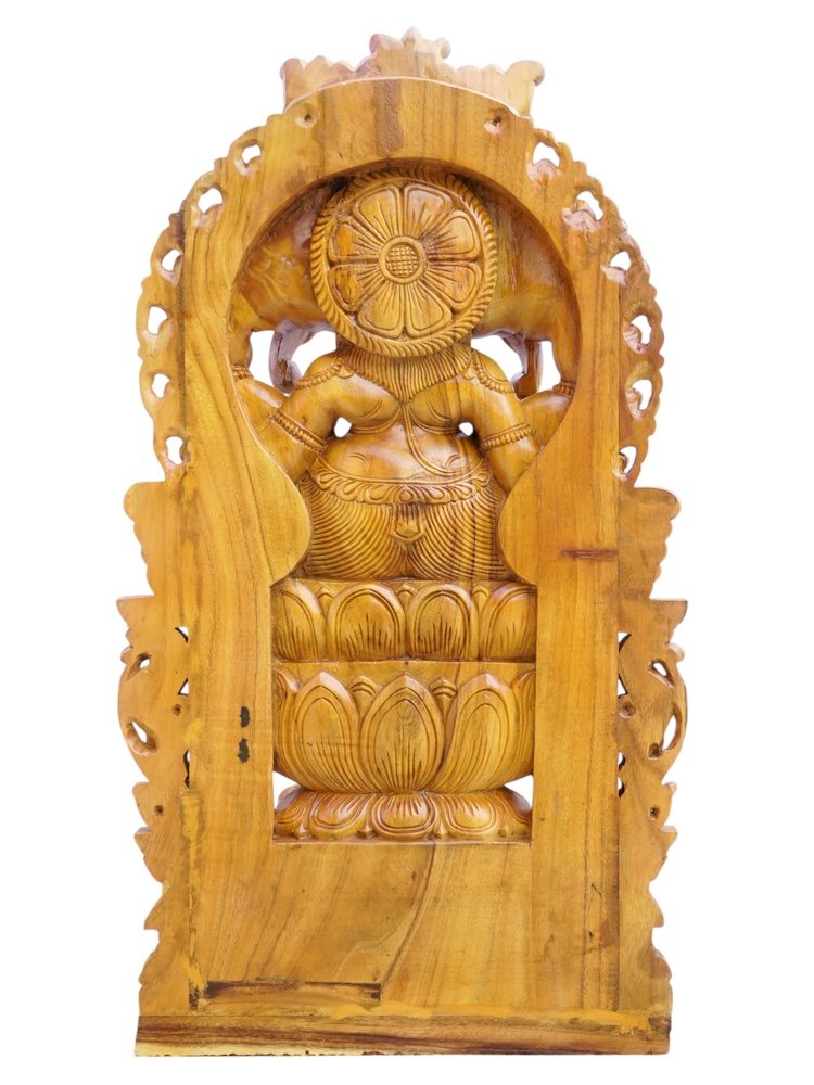 Lord Panchamukhi Ganapathi Wooden Sculpture — view 2