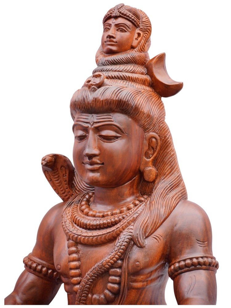 Lord Shiva Wooden Sculpture — view 3