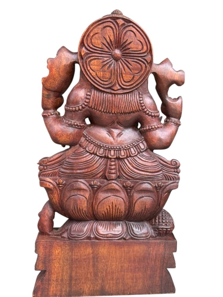 Handcrafted Wooden Ganesha Sculpture — view 7