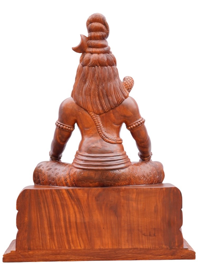 Lord Shiva Wooden Sculpture — view 4